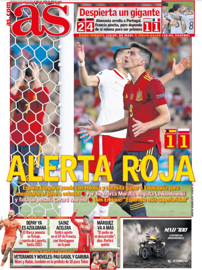 La portada del diario AS (20/06/2021)