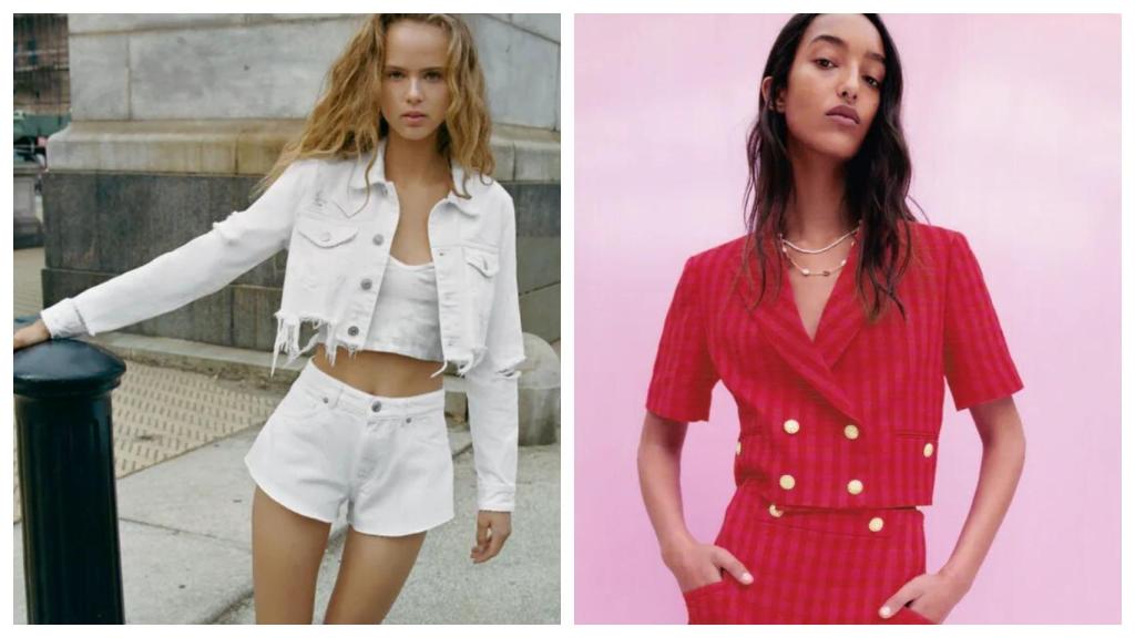 Dos propuestas de chaqueta 'cropped' de Zara.