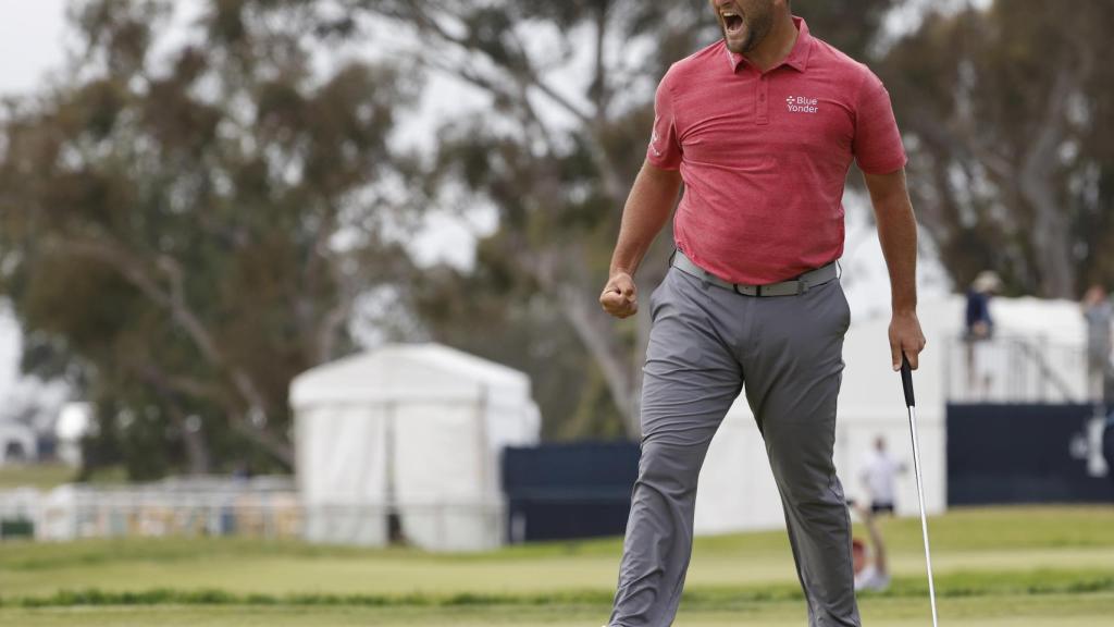 Jon Rahm celebra una jugada en el US Open