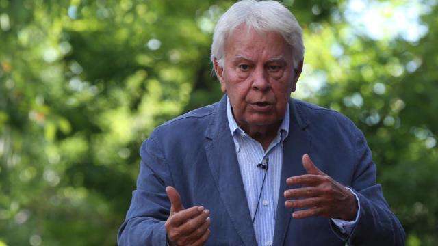 Felipe González, durante su discurso.