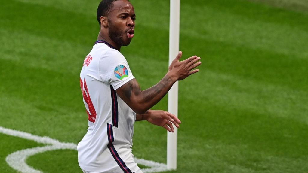 Raheem Sterling, en un partido de la selección de Inglaterra en la Eurocopa 2020