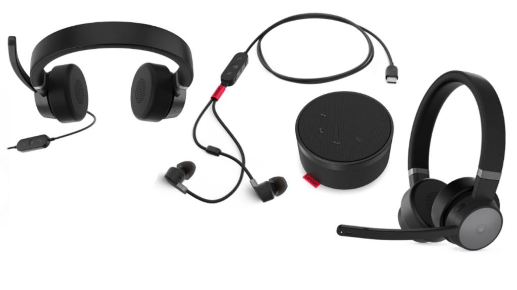 El nuevo altavoz y los auriculares de Lenovo.