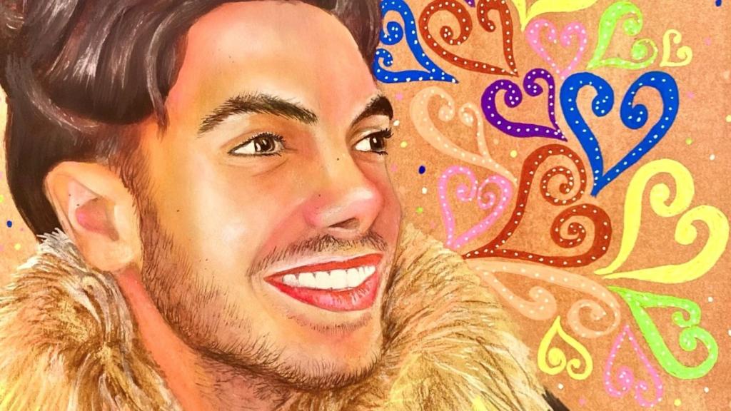 Ilustración en homenaje de Alireza Fazeli realizada por sus seguidores en Instagram.