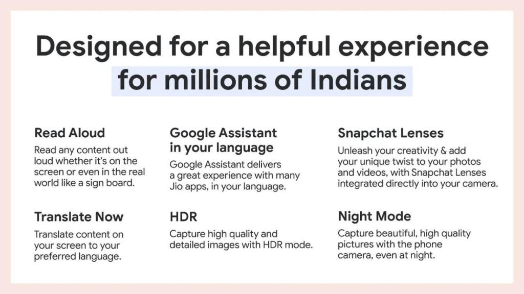 Funciones JioPhone Next