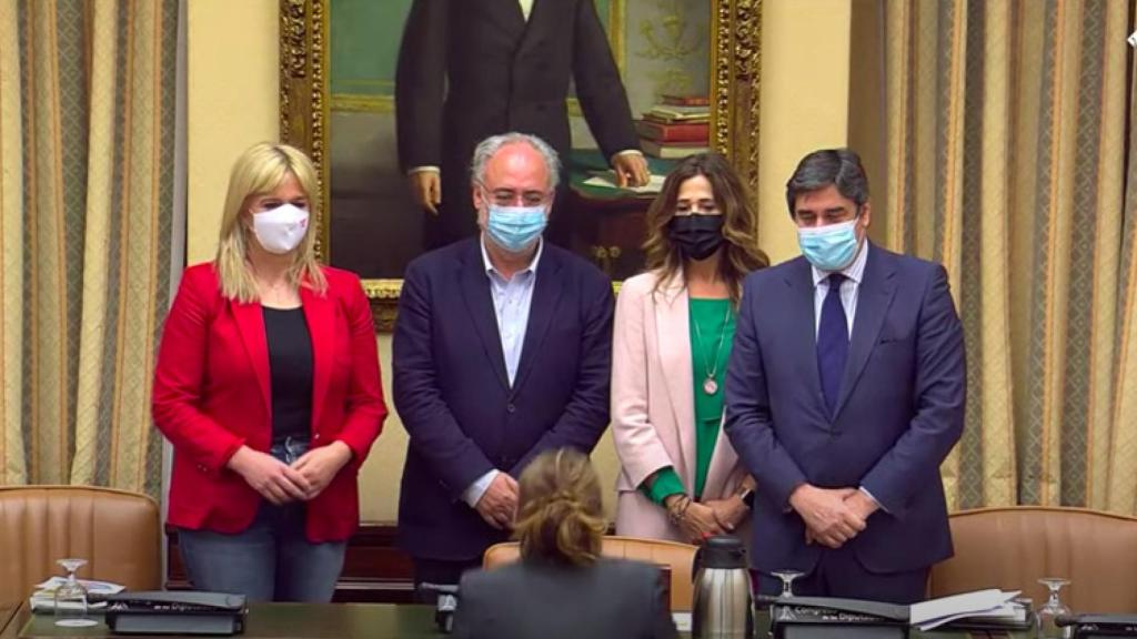 Ana Prieto (PSOE), Guillermo Antonio Meijón (PSOE), Rosa Moreno (PP) y José Ignacio Echániz (PP).