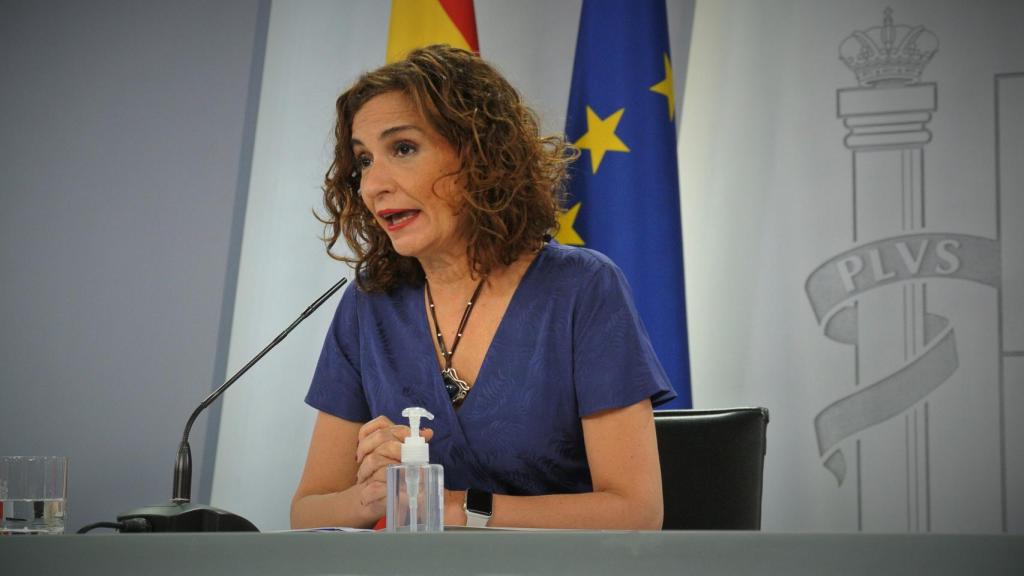 María Jesús Montero, ministra de Hacienda y portavoz, en rueda de prensa tras el Consejo de Ministros.