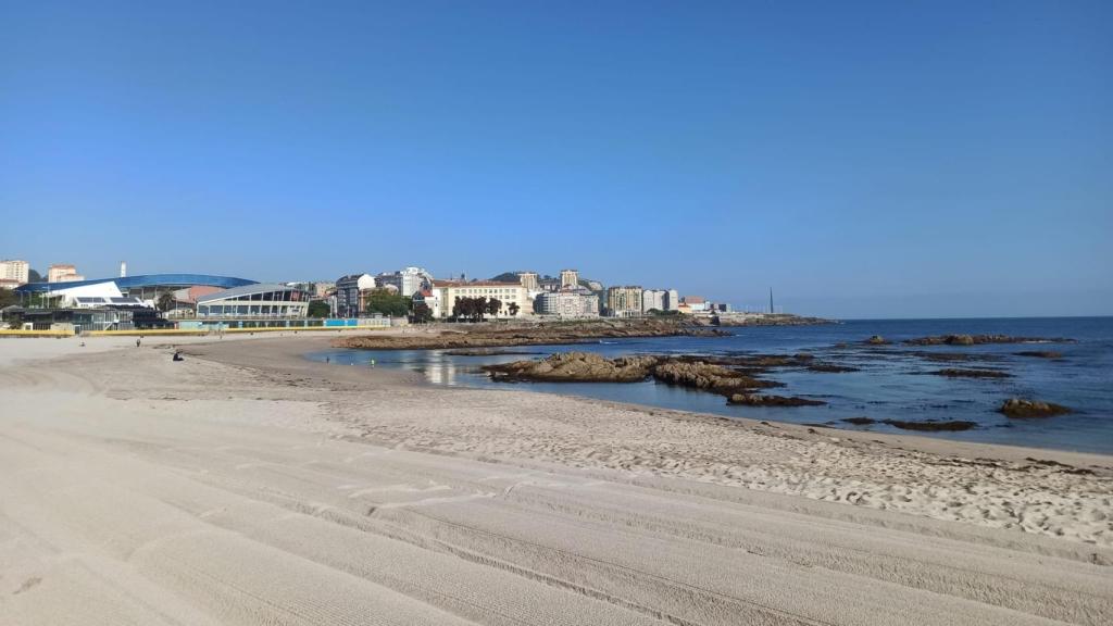 La playa de Riazor, en A Coruña.