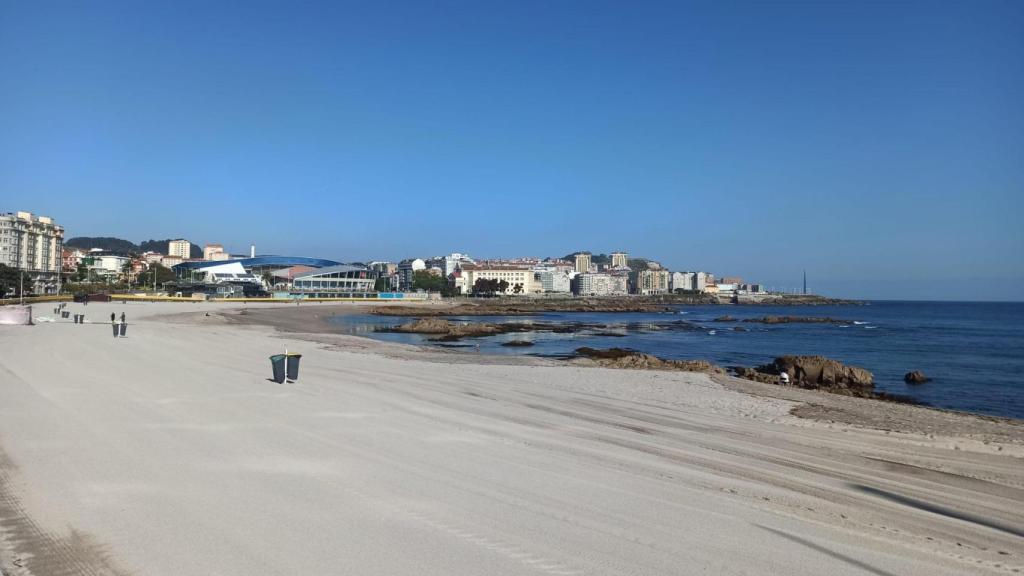 La playa de Riazor, en A Coruña.