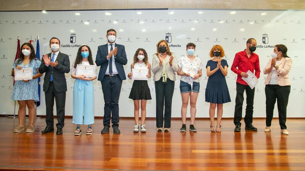 Algunos de los alumnos premiados.