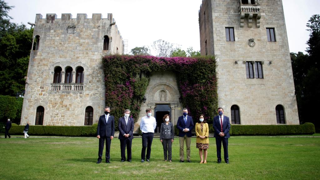Carmen Calvo en el acto de apertura institucional de los jardines del Pazo de Meirás.