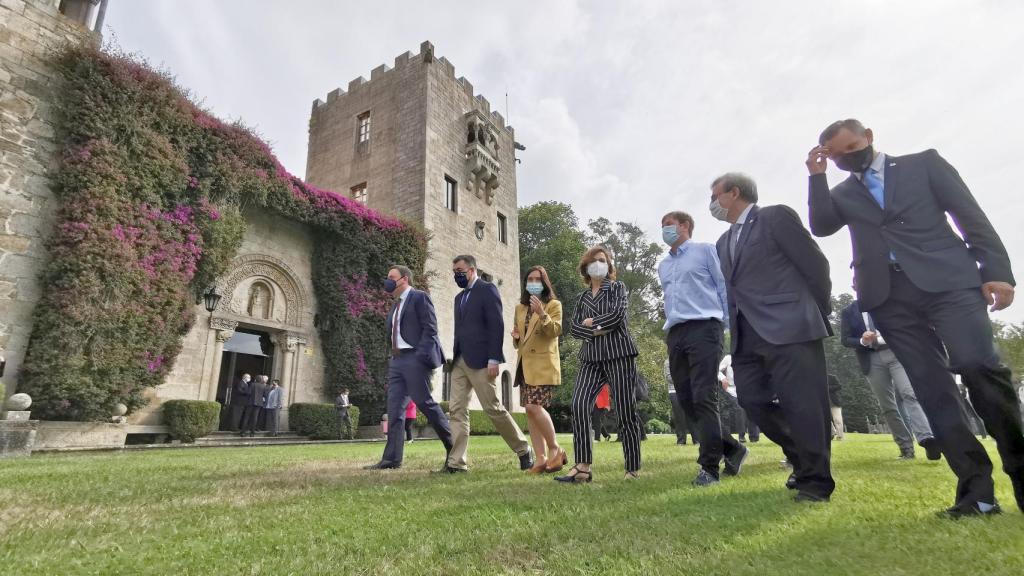 Carmen Calvo, en el acto de apertura institucional de los jardines del Pazo de Meirás.