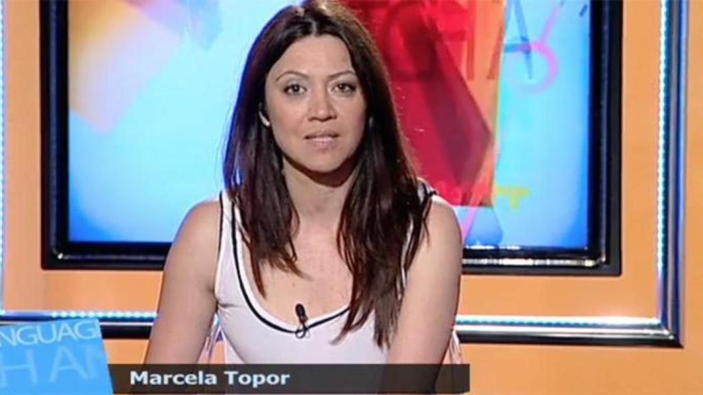 Marcela Topor presentando un programa