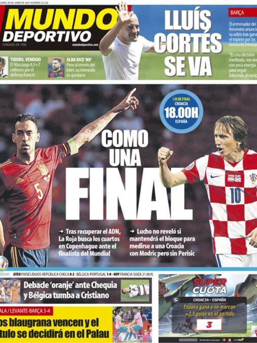 La portada del diario Mundo Deportivo (28/06/2021)