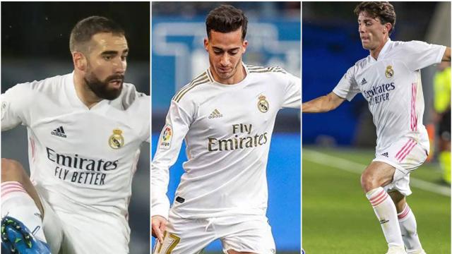 Dani Carvajal, Lucas Vázquez y Álvaro Odriozola