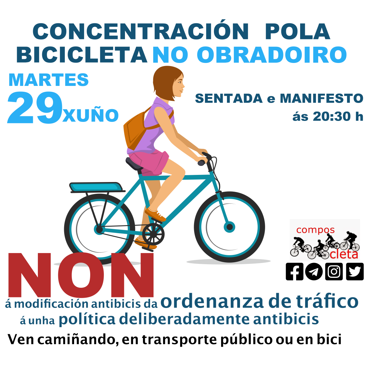 El cartel de la movilización convocada por Composcleta.