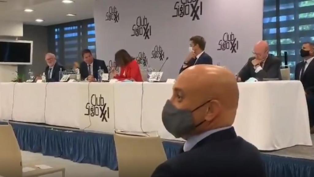 El ministro principal de Gibraltar, Fabián Picardo, en el acto que ha boicoteado Vox.