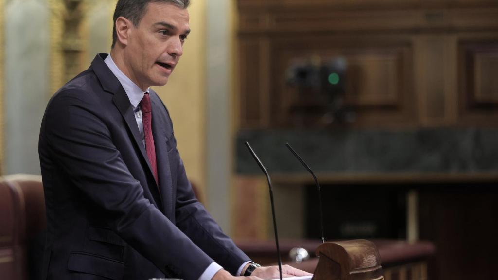 Pedro Sánchez, presidente del Gobierno, en el Congreso de los Diputados.