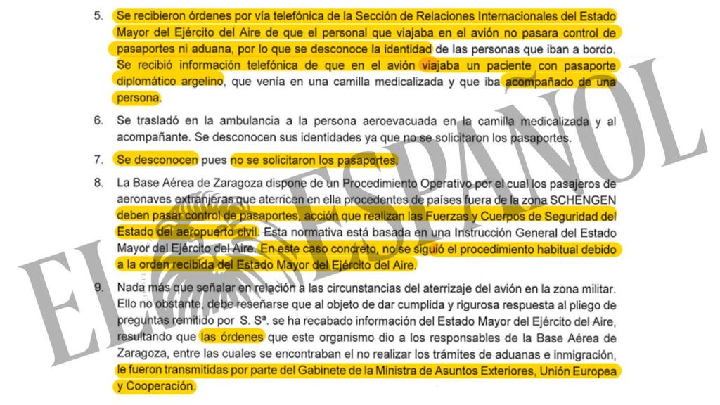 La respuesta al juez desde el Ejército del Aire.