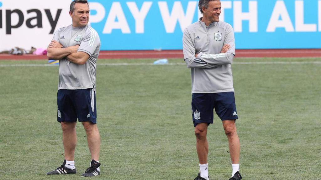 Luis Enrique en un entrenamiento de la Selección