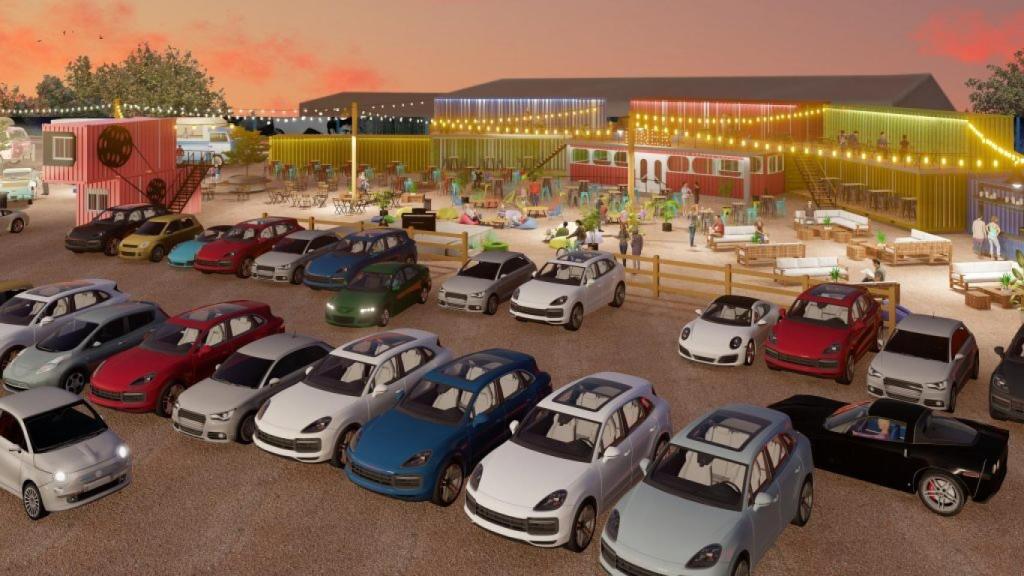 Zona gastronómica del autocine proyectado.