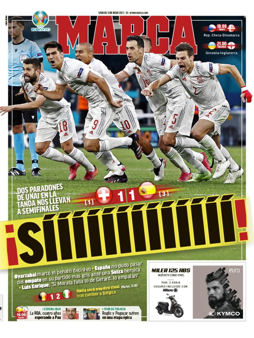 La portada del diario MARCA (03/07/2021)