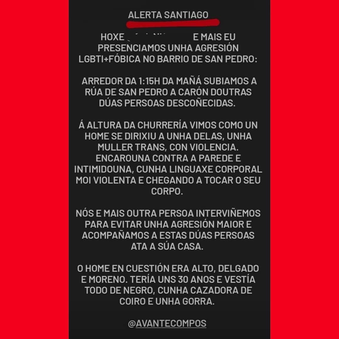 La denuncia recogida por Avante LGBT+ Compostela.