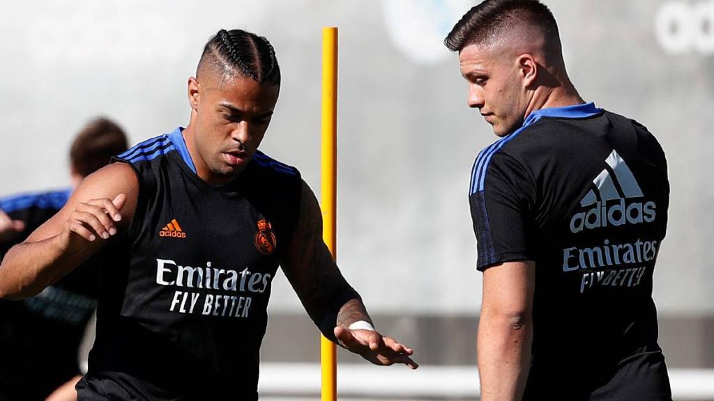 Mariano y Jovic, durante un entrenamiento