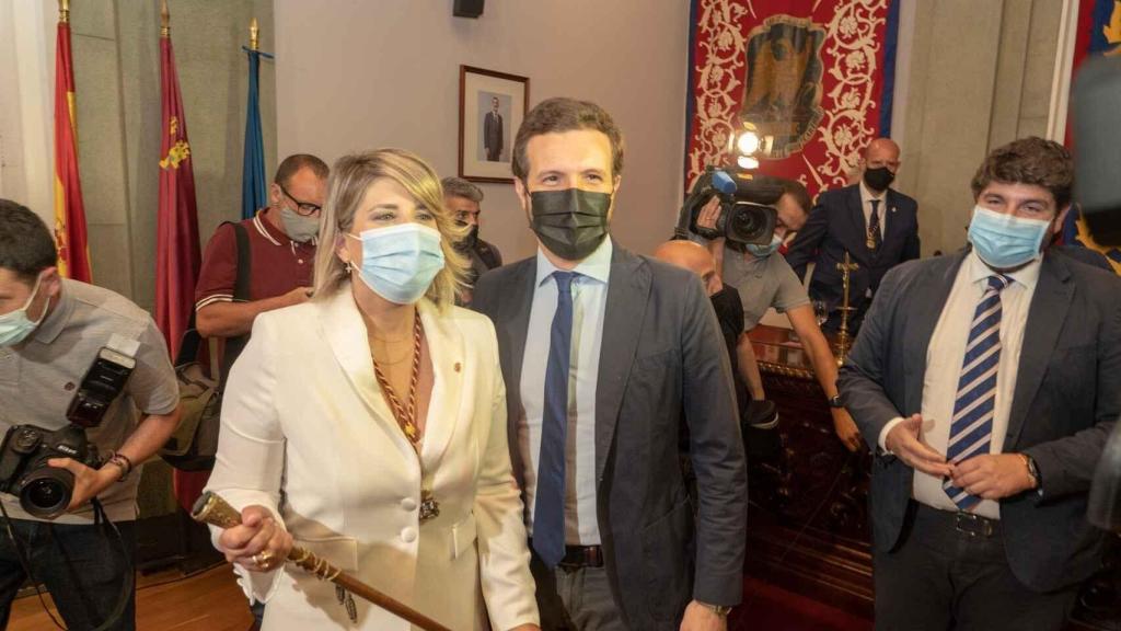 Pablo Casado, en el Ayuntamiento de Cartagena, con motivo de la convención de alcaldes.