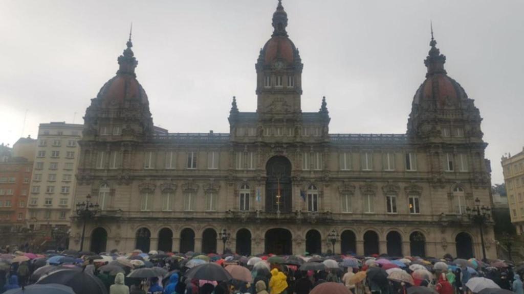 Cocentración en A Coruña en repulsa por el asesinato de Samuel.