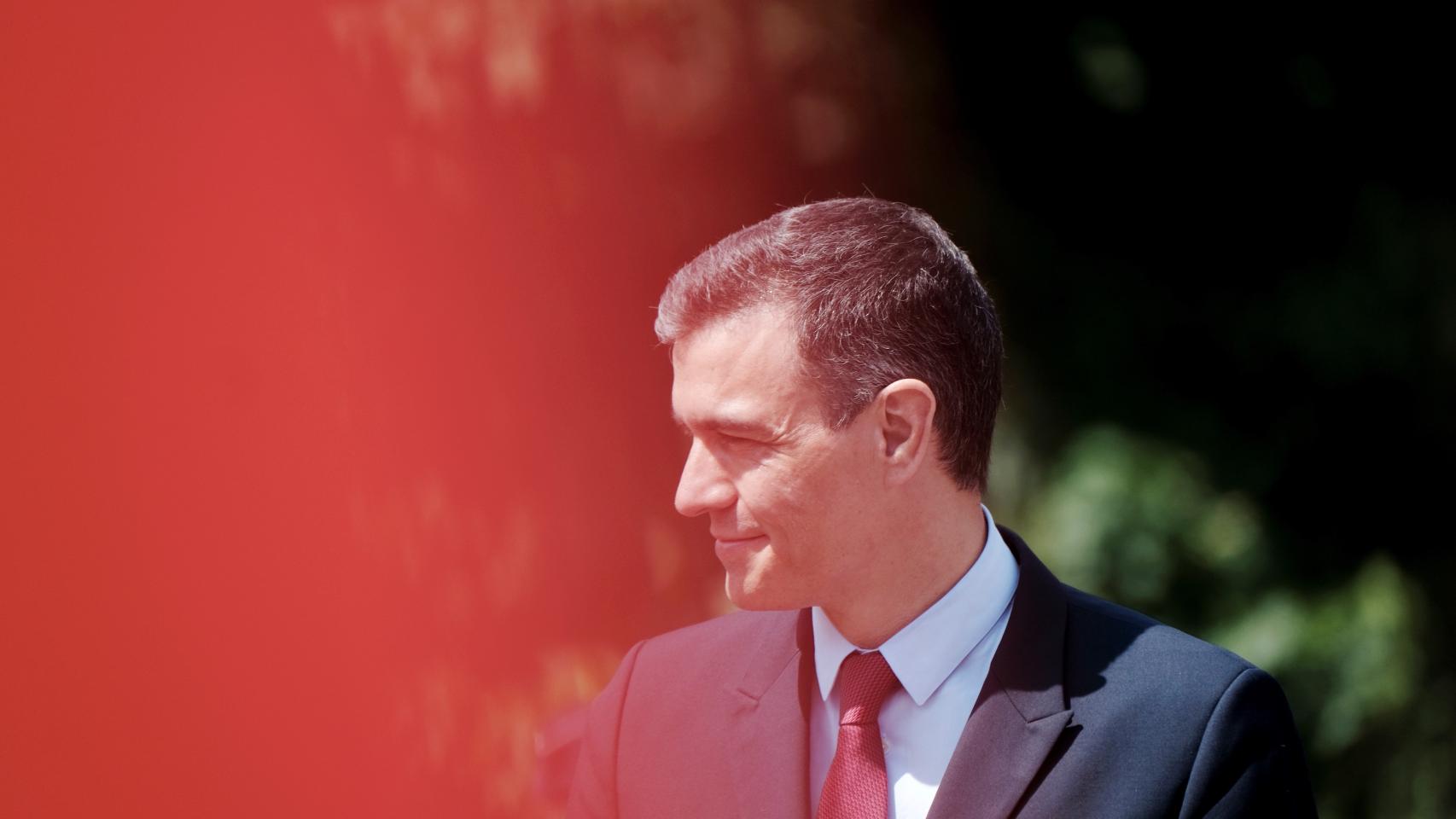 Pedro Sánchez, presidente del Gobierno, durante su visita a Letonia.