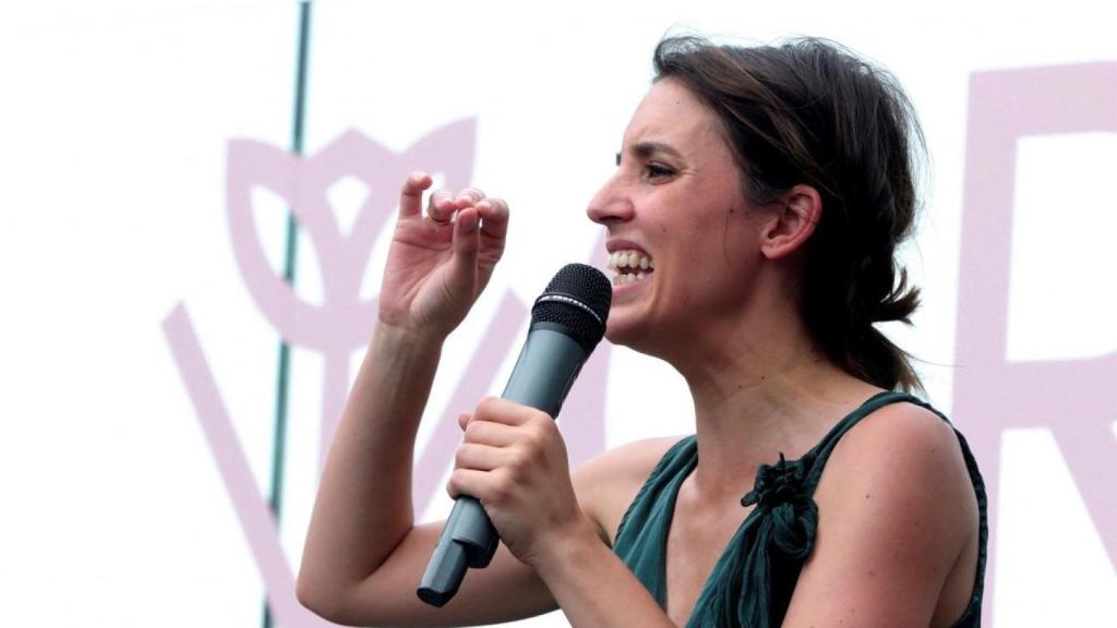 Irene Montero en un acto de campaña