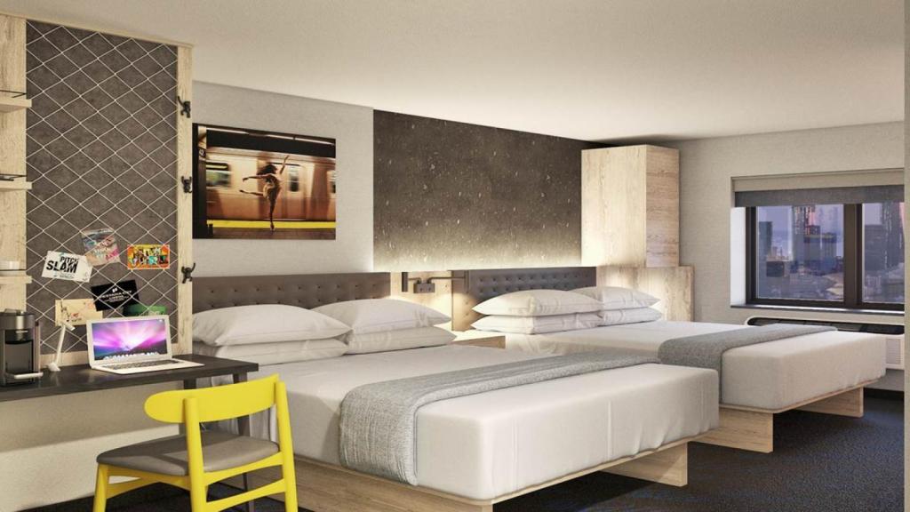 Una de las habitaciones en el Pestana CR7 Times Square.