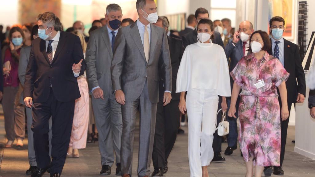 Los Reyes durante la inauguración de ARCO, esta mañana en Madrid