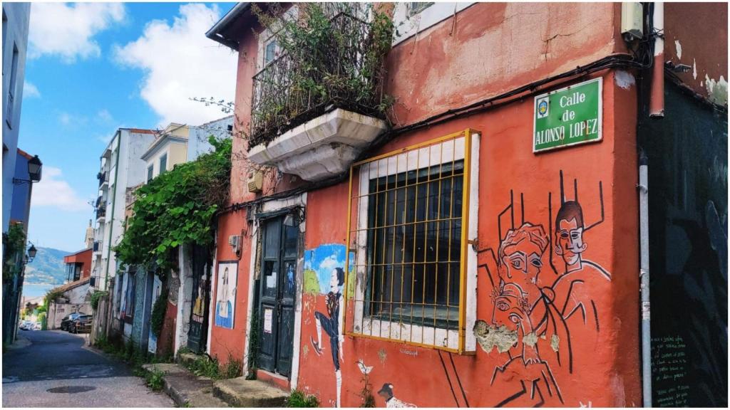 La calle Alonso López, en Canido,