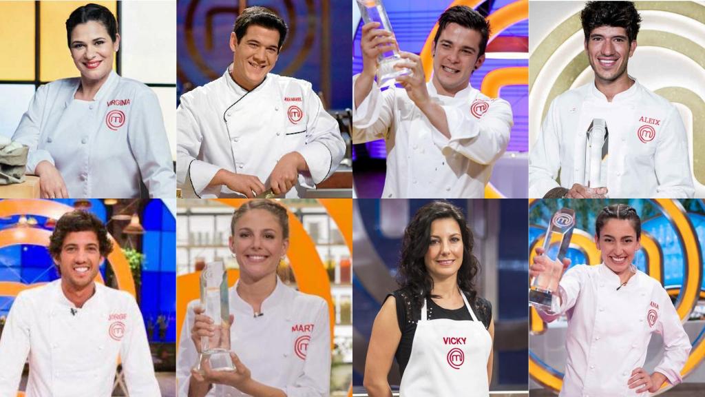 Los ocho primeros ganadores de MasterChef España.