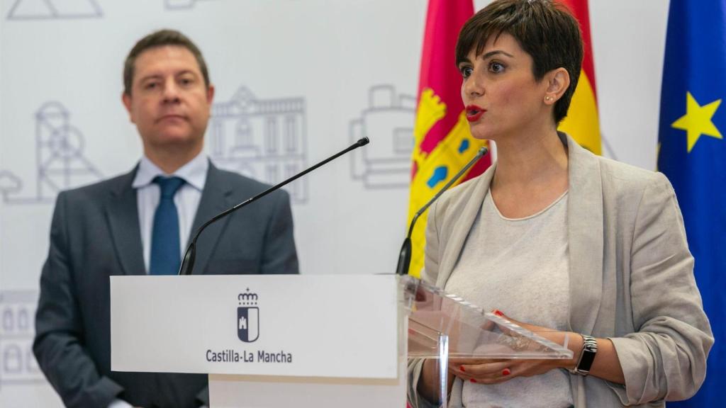 Isabel Rodríguez, nueva portavoz del Gobierno de España junto e Emiliano García-Page.