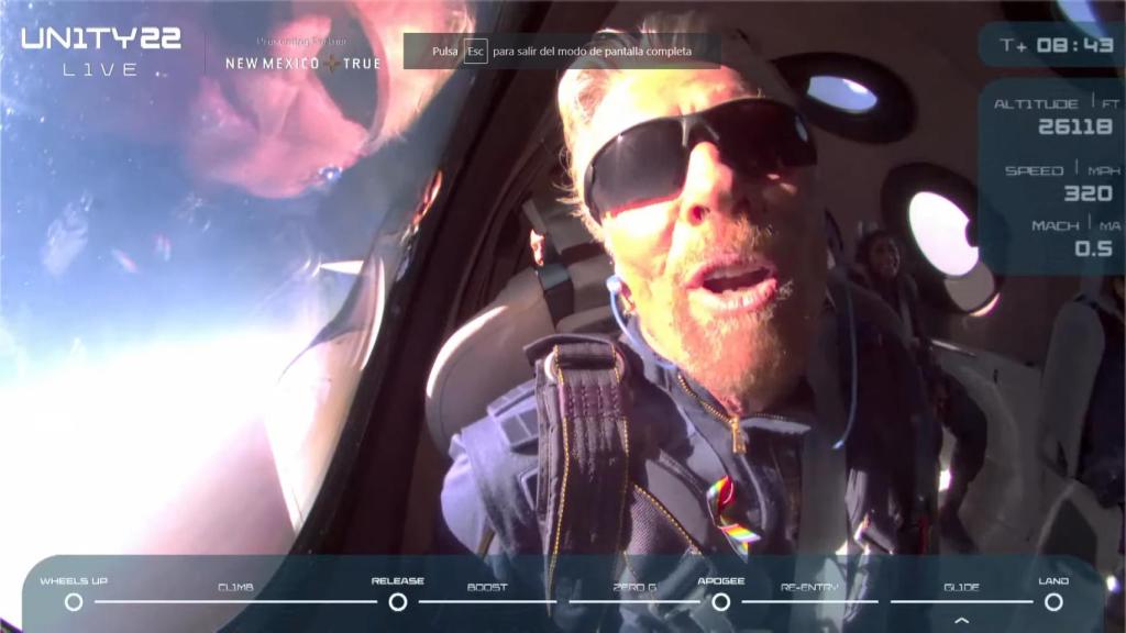 Richard Branson en la VSS Unity