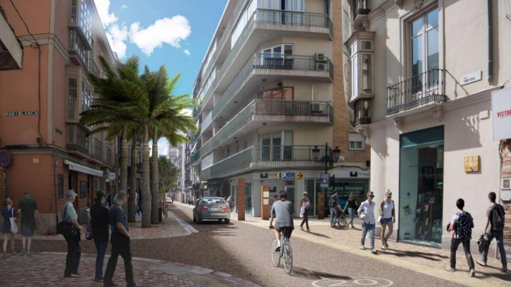 La calle Álamos, a la altura de Buenaventura.