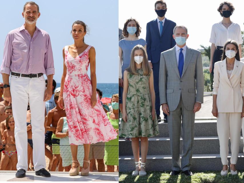 Letizia en julio de 2020. Leonor en en julio de 2021.