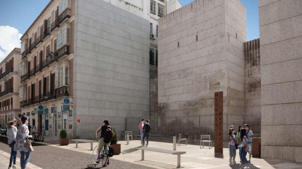 La calle Carretería junto a la antigua muralla.