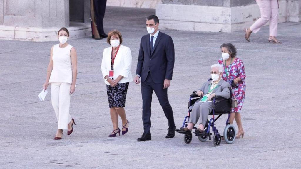 Araceli Hidalgo con el presidente del Gobierno, Pedro Sánchez
