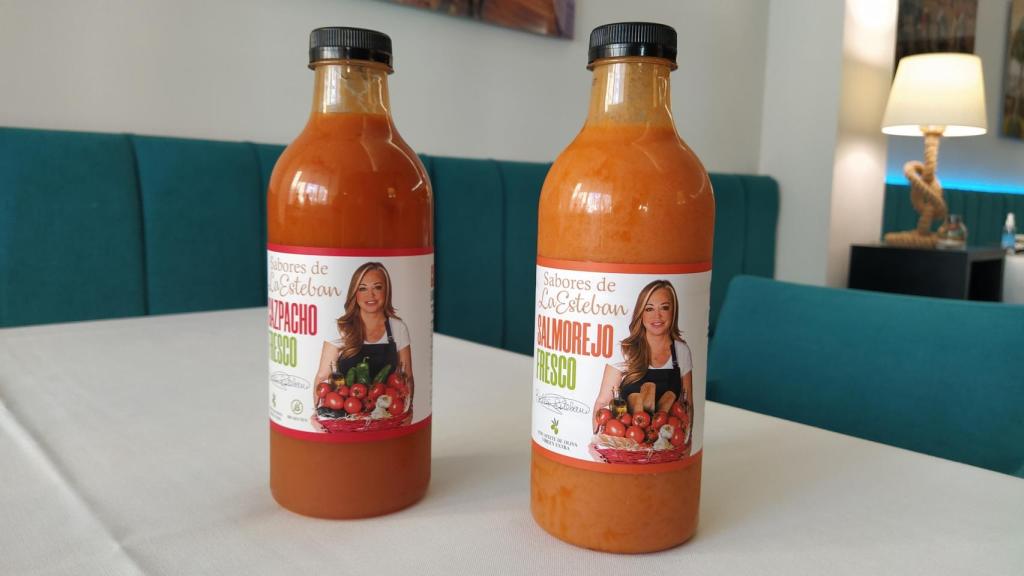 El gazpacho y el salmorejo de Belén Esteban que competirán con los productos de Artesur y Carlos Ríos.