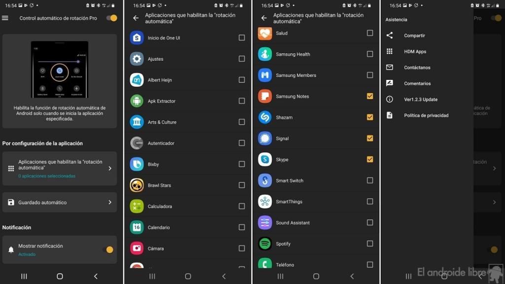 Control rotacion Android