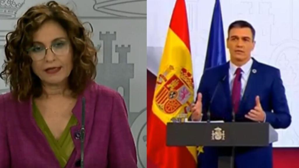 María Jesús Montero (izda) y Pedro Sánchez.