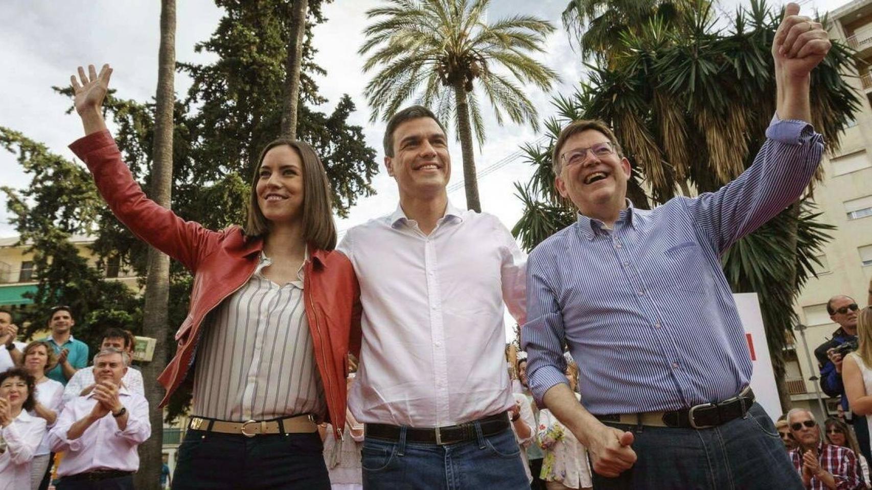 Diana Morant, Pedro Sánchez y Ximo Puig, en una imagen de archivo. EFE