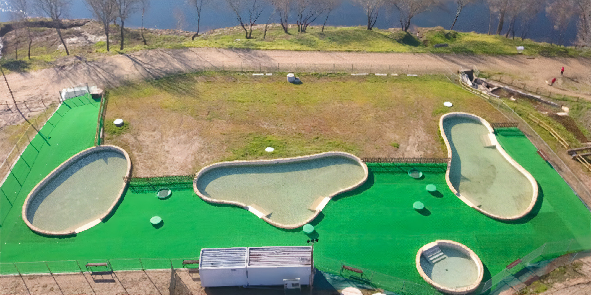 Vista aérea de las pozas.