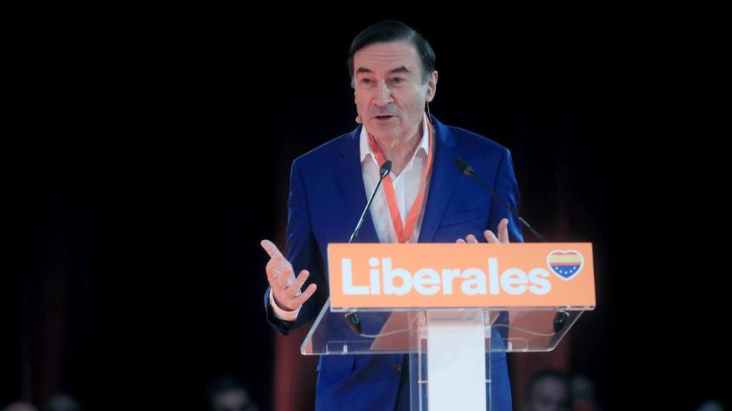 El presidente y director de El Español, Pedro J. Ramírez, durante su intervención en la convención de Cs.