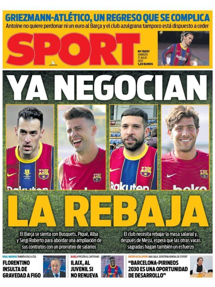 La portada del diario SPORT (17/07/2021)
