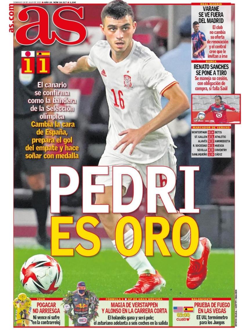 La portada del diario AS (18/07:/021)