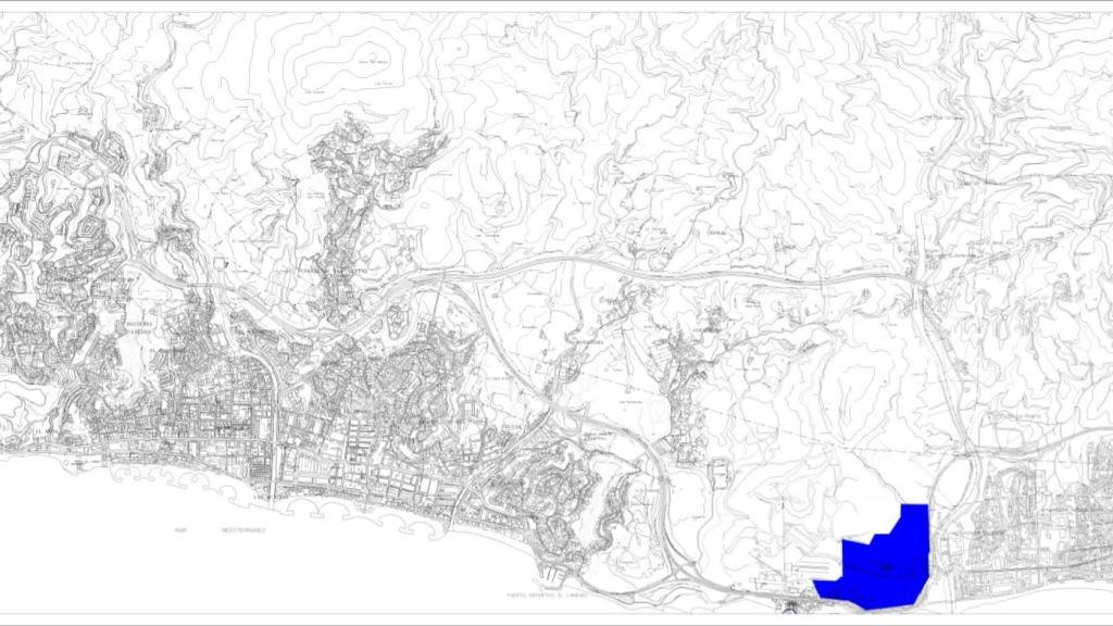 Las zonas reconocidas como BIC en la zona este de Málaga. En azul, las cuevas de La Araña
